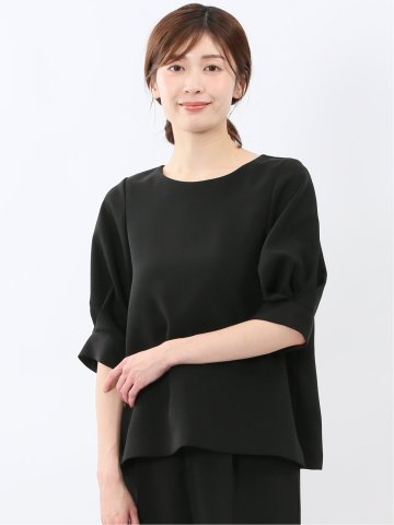 トリアセライク 半袖 プルオーバーブラウス(セットアップ可能)