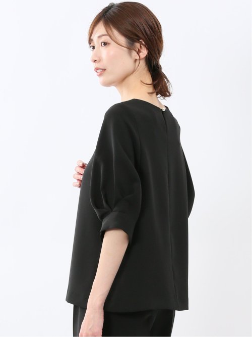 トリアセライク 半袖 プルオーバーブラウス(セットアップ可能)