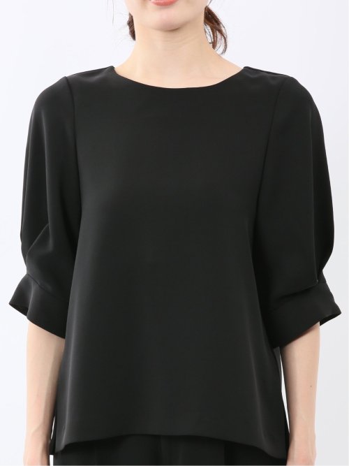 トリアセライク 半袖 プルオーバーブラウス(セットアップ可能)