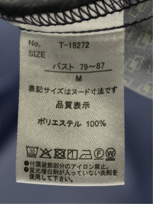 プリント バンドカラー 8分袖比翼ブラウス