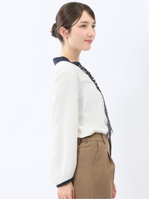 スカーフタイ プルオーバーブラウス