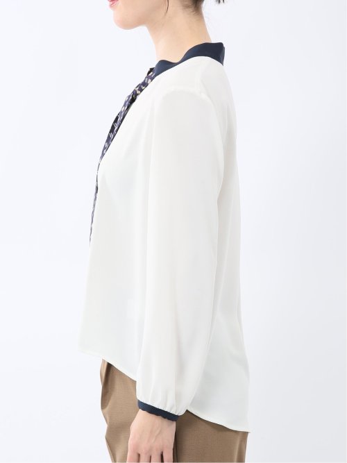 スカーフタイ プルオーバーブラウス