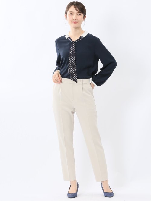 スカーフタイ プルオーバーブラウス