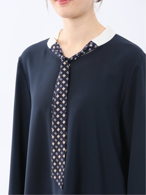 スカーフタイ プルオーバーブラウス