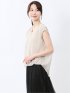 楊柳二重 ノースリ プルオーバーブラウス