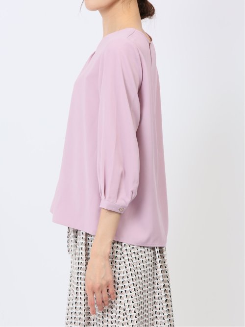 Vネック 7分袖プルオーバーブラウス