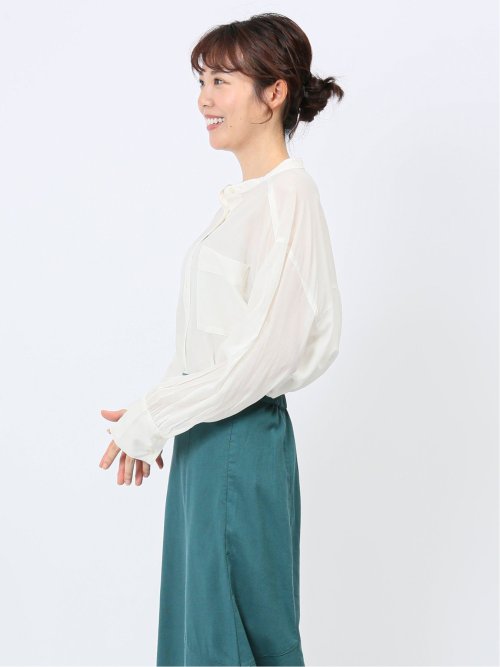 ノイア/Noia 接触冷感 無地オーバー長袖シャツ