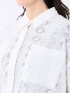 レース 衿付き 半袖 オーバー シャツ ブラウス