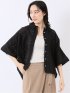 レース 衿付き 半袖 オーバー シャツ ブラウス