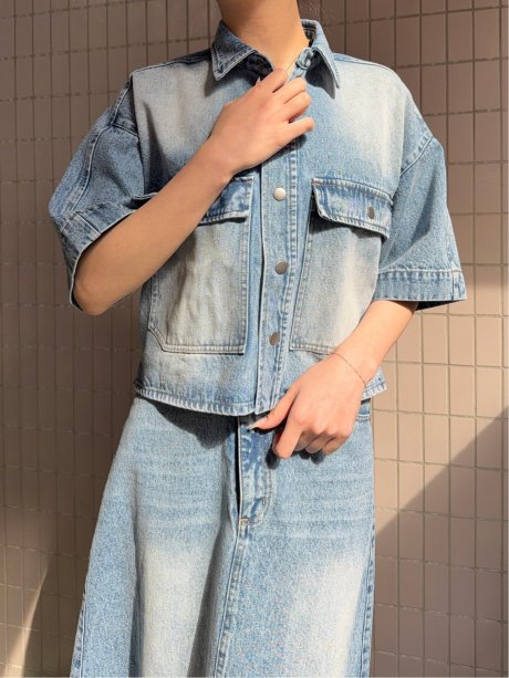 ドロー/DRAW Wフラップデニムシャツ