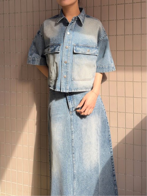 ドロー/DRAW Wフラップデニムシャツ