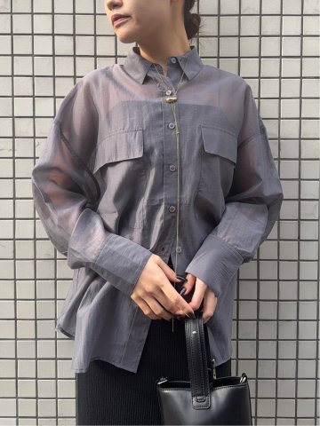 ドロー/DRAW シアー オーバーシャツ