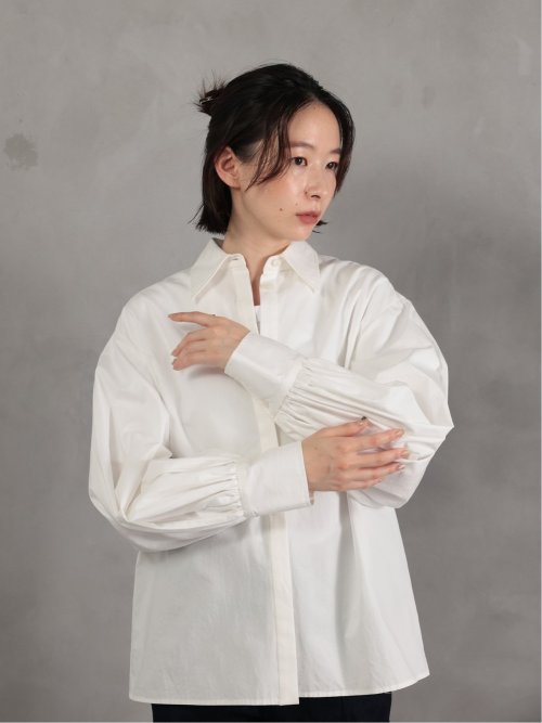 ドロー/DRAW 綿100% ボリューム袖 ブラウス