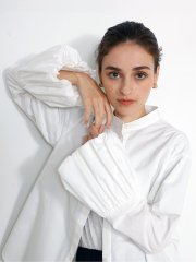 ドロー/DRAW 綿100% バルーン袖 ブラウス