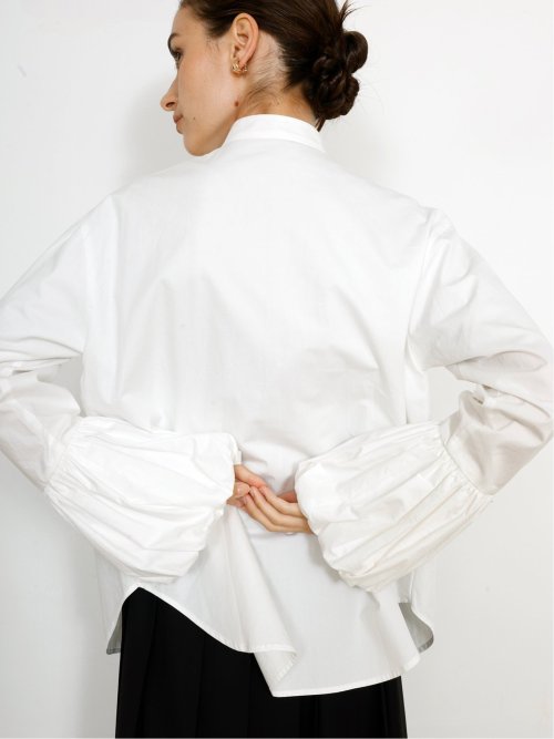 ドロー/DRAW 綿100% バルーン袖 ブラウス