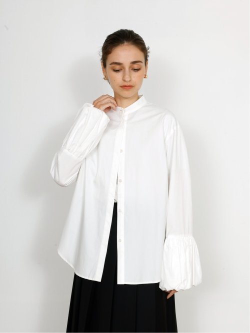 ドロー/DRAW 綿100% バルーン袖 ブラウス