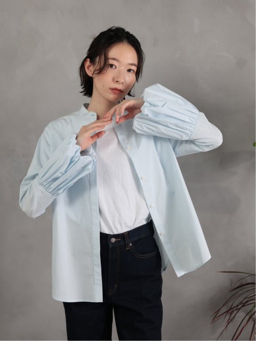 ドロー/DRAW 綿100% バルーン袖 ブラウス