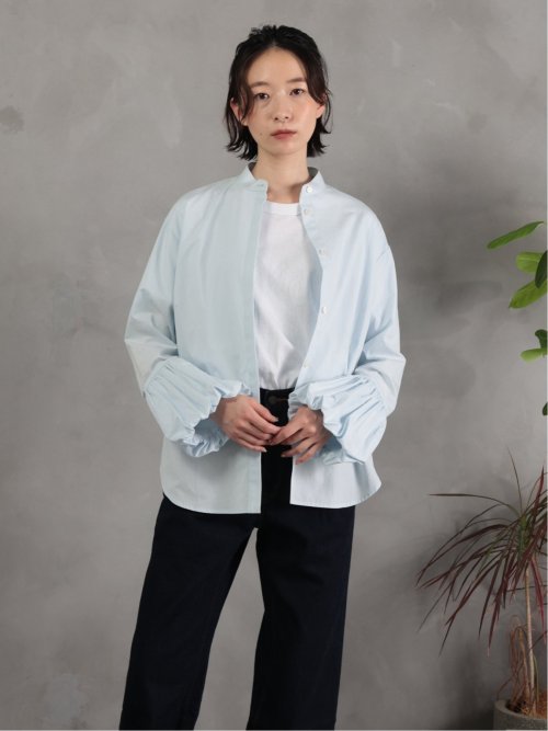 ドロー/DRAW 綿100% バルーン袖 ブラウス