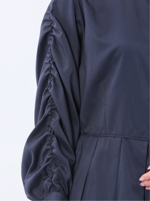 タック 前開き 長袖ブラウス