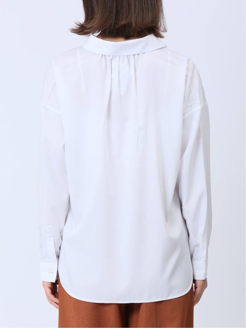 【WEB限定】形態安定 スキッパープルオーバー長袖ブラウス