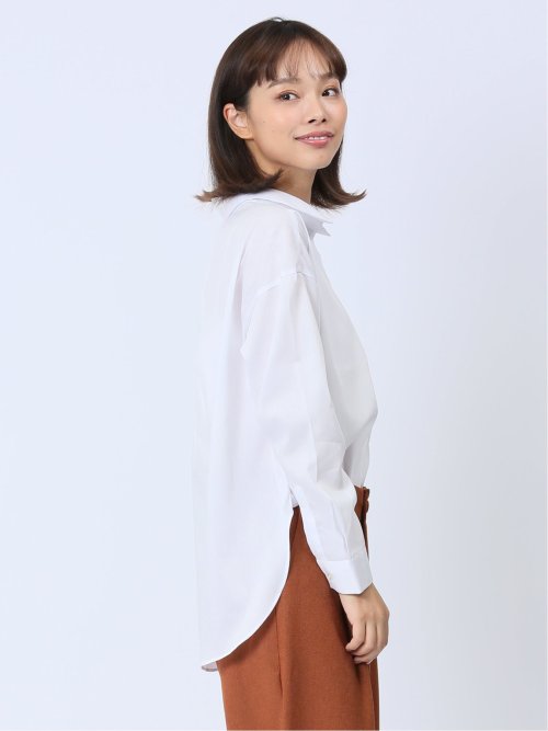 【WEB限定】形態安定 スキッパープルオーバー長袖ブラウス