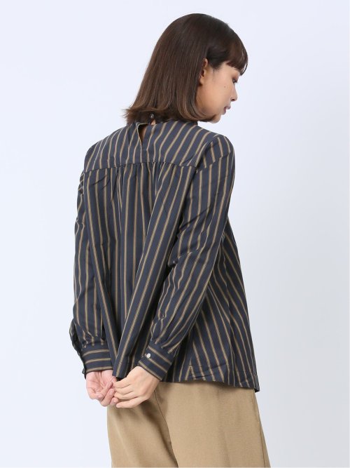 【WEB限定】起毛 スタンドカラープルオーバー長袖ブラウス