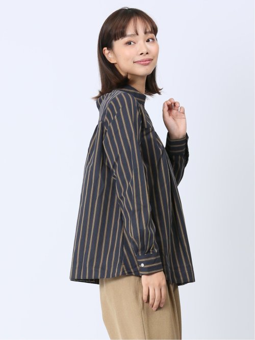 【WEB限定】起毛 スタンドカラープルオーバー長袖ブラウス