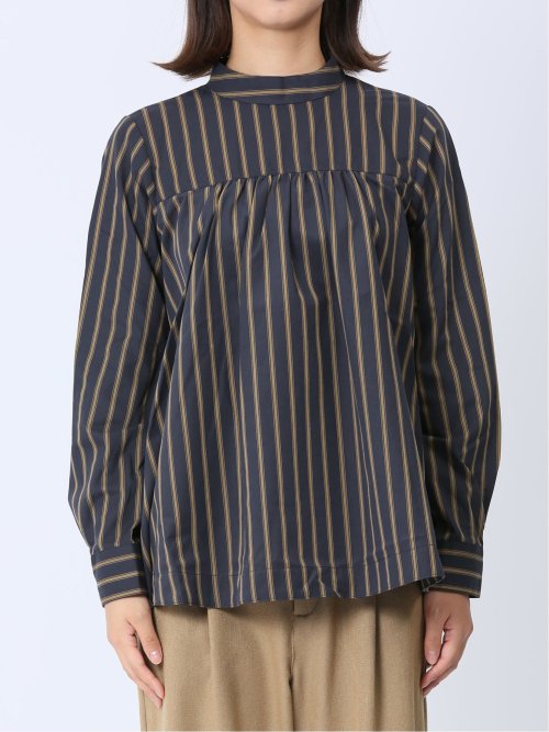 【WEB限定】起毛 スタンドカラープルオーバー長袖ブラウス