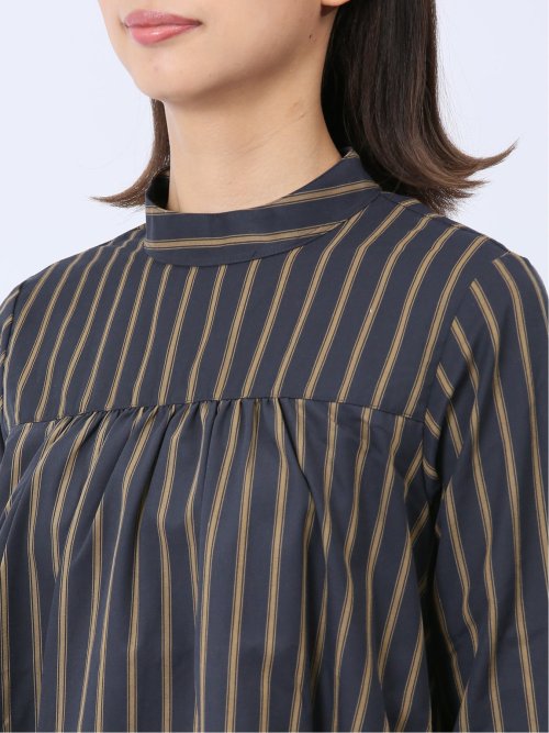 【WEB限定】起毛 スタンドカラープルオーバー長袖ブラウス