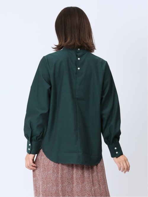 【WEB限定】起毛 スタンドカラープルオーバー長袖ブラウス