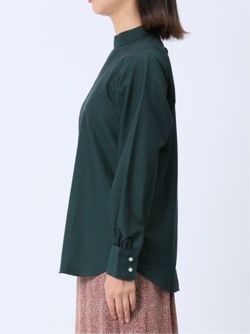 【WEB限定】起毛 スタンドカラープルオーバー長袖ブラウス