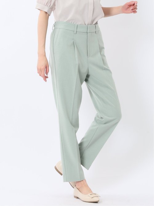 ストレッチ ワンタック テーパードパンツ