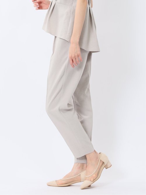 麻調合繊 ベルト付き テーパードパンツ（セットアップ可能）