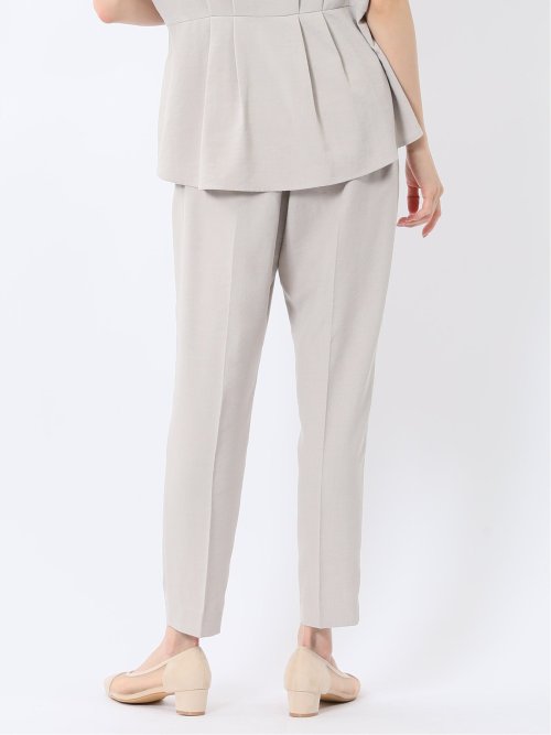 麻調合繊 ベルト付き テーパードパンツ（セットアップ可能）