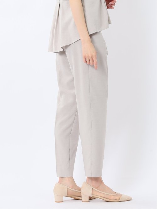 麻調合繊 ベルト付き テーパードパンツ（セットアップ可能）