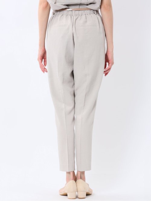 麻調合繊 ベルト付き テーパードパンツ（セットアップ可能）