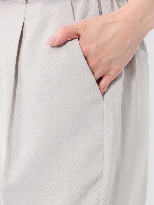麻調合繊 ベルト付き テーパードパンツ（セットアップ可能）