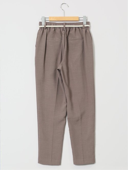 麻調合繊 ベルト付き テーパードパンツ（セットアップ可能）