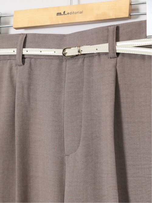 麻調合繊 ベルト付き テーパードパンツ（セットアップ可能）