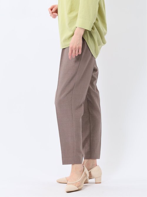 麻調合繊 ベルト付き テーパードパンツ（セットアップ可能）