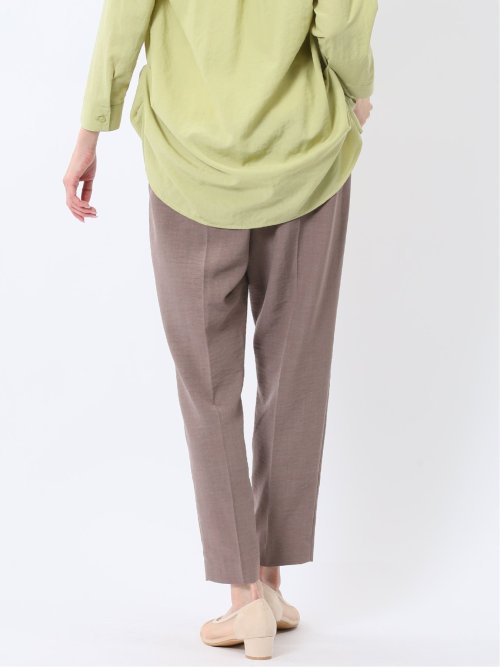 麻調合繊 ベルト付き テーパードパンツ（セットアップ可能）