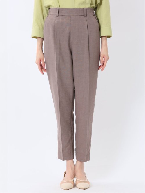 麻調合繊 ベルト付き テーパードパンツ（セットアップ可能）