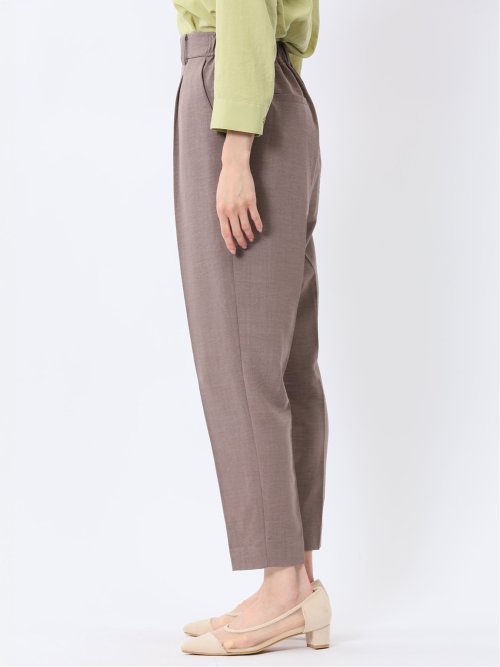 麻調合繊 ベルト付き テーパードパンツ（セットアップ可能）