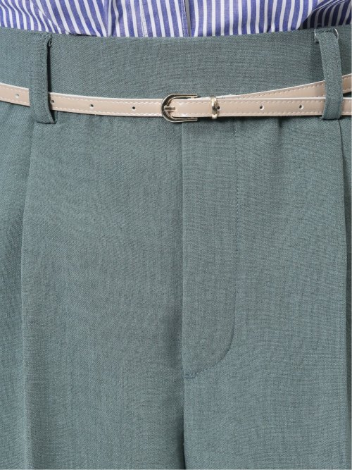 麻調合繊 ベルト付き テーパードパンツ（セットアップ可能）