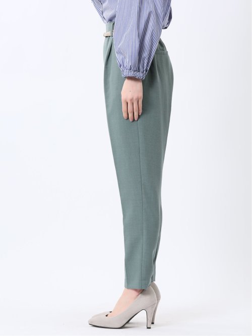 麻調合繊 ベルト付き テーパードパンツ（セットアップ可能）