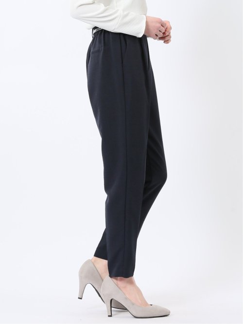 麻調合繊 ベルト付き テーパードパンツ（セットアップ可能）