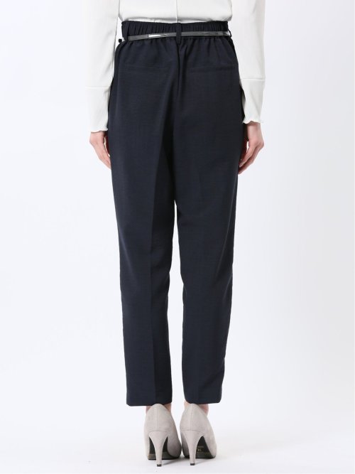 麻調合繊 ベルト付き テーパードパンツ（セットアップ可能）