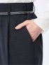 麻調合繊 ベルト付き テーパードパンツ（セットアップ可能）