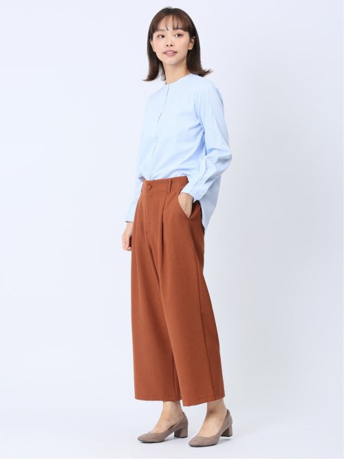 ツイードライク タックワイドパンツ