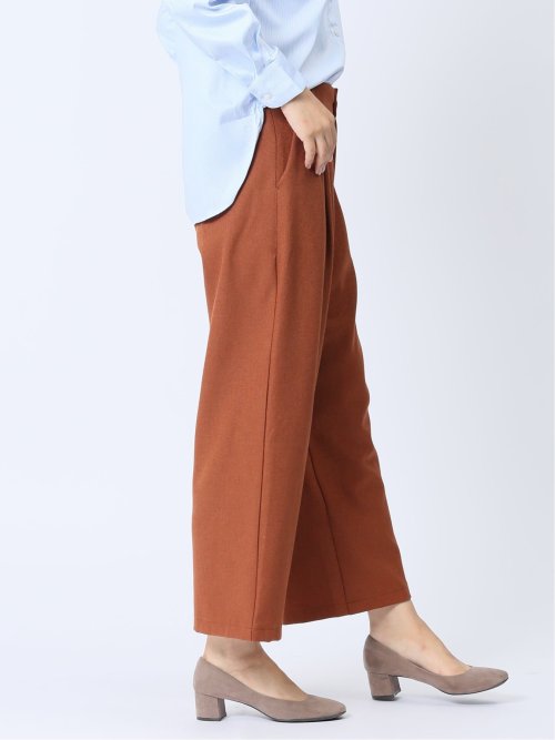 ツイードライク タックワイドパンツ